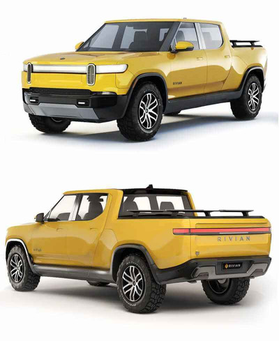 2022款Rivian R1T UK spec皮卡车 汽车3D模型（OBJ,FBX,MAX,LWO,C4D）