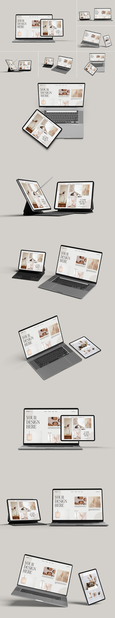 笔记本电脑和平板电脑样机 (PSD,PDF)