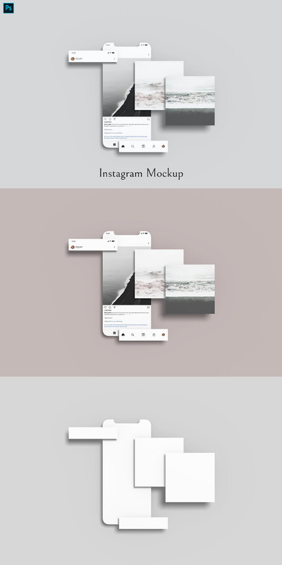 Instagram 样机 (PSD,PDF)