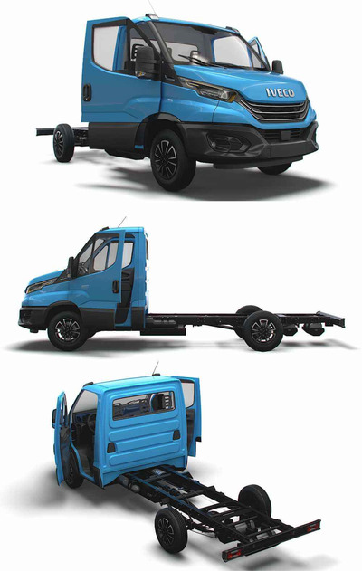 带内饰的2023款Iveco Daily卡车3D模型（OBJ,FBX,MAX,LWO,C4D）