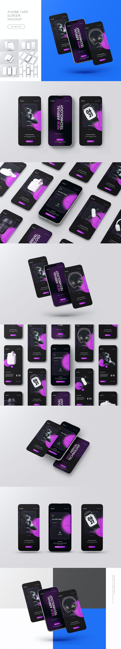 手机屏幕样机 (PSD)