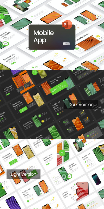 移动智能手机应用PPT模版 (PPTX)