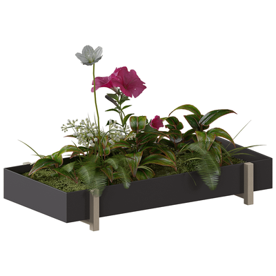Design House Stockholm金属花盆中的植物 花丛 室外花坛3D模型（OBJ,FBX,MAX）