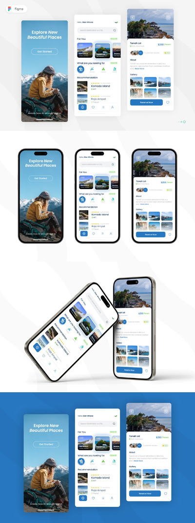 旅行社移动应用 App UI Kit (FIG)