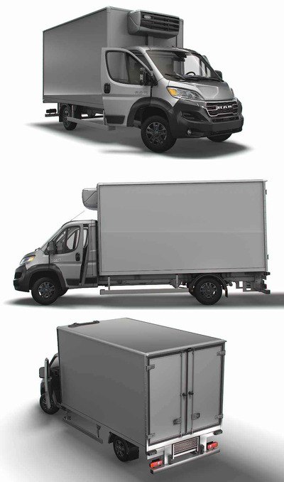 带内饰的2023款Ram ProMaster 4300WB货车 汽车3D模型（OBJ,FBX,MAX,LWO,C4D）