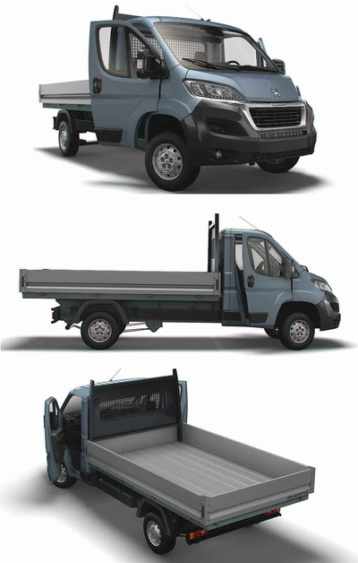 2023款标致Peugeot Boxer单驾驶室自卸车 汽车3D模型（OBJ,FBX,MAX,LWO,C4D）