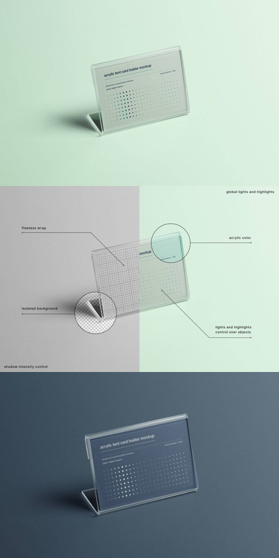 亚克力 L 形名牌卡座样机（PSD）