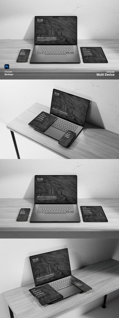 多设备电脑手机样机 (PSD,JPG)