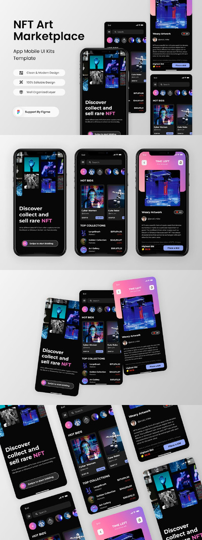 NFT 市场移动应用 App UI Kit (FIG)