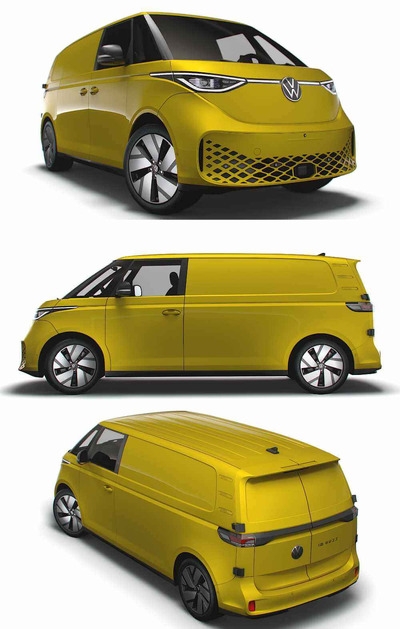 2023款大众VW ID Buzz Cargo LWB 2RD电动厢式货车 MPV汽车3D模型（OBJ,FBX,MAX,LWO,C4D）
