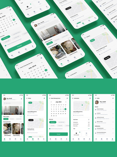 杂工、水管工、家居和维修服务应用 App UI Kit (FIG,PSD,XD,SVG,SKETCH)