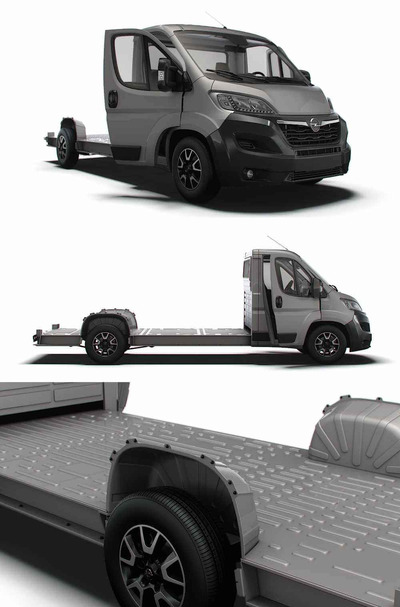 带内饰的2023 Opel Movano 3540 L4卡车3D模型（OBJ,FBX,MAX,LWO,C4D）