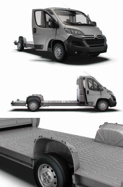 带内饰的2023款雪铁龙Citroen Jumper 3540 L4 PlatformCab卡车3D模型（OBJ,FBX,MAX,LWO,C4D）