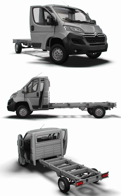 带内饰的2023款雪铁龙Citroen Jumper SCab 4035WB卡车3D模型（OBJ,FBX,MAX,LWO,C4D）