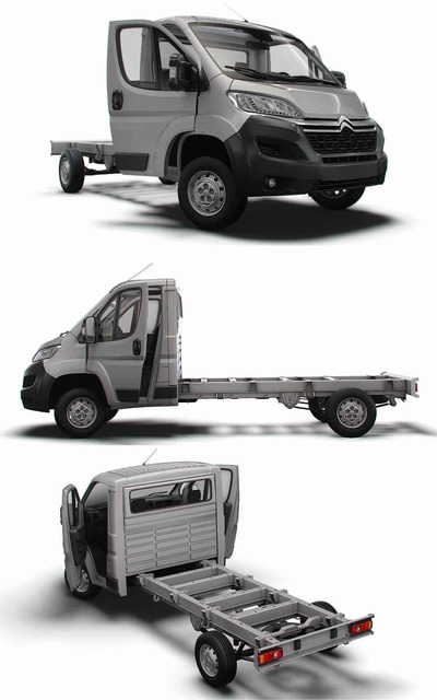 带内饰的2023款雪铁龙Citroen Jumper SCab 3800WB卡车3D模型（OBJ,FBX,MAX,LWO,C4D）