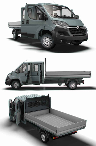 带内饰的2023款雪铁龙Citroen Jumper Crew Cab卡车3D模型（OBJ,FBX,MAX,LWO,C4D）