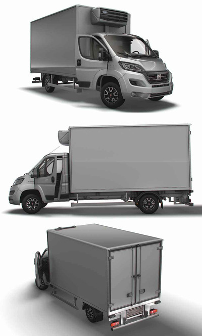 2023 Fiat Ducato Refrigerator 4300WB厢式货车 冷藏车 汽车3D模型（OBJ,FBX,MAX,LWO,C4D）