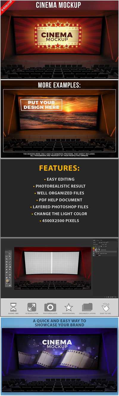 电影院、剧院或礼堂样机 (PSD)
