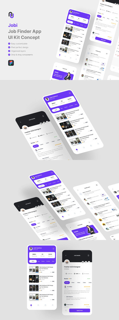 找工作 应用App UI Kit (FIG)