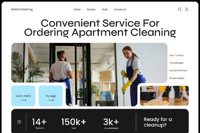 家庭清洁工 - 网站英雄 UI模版 (FIG)