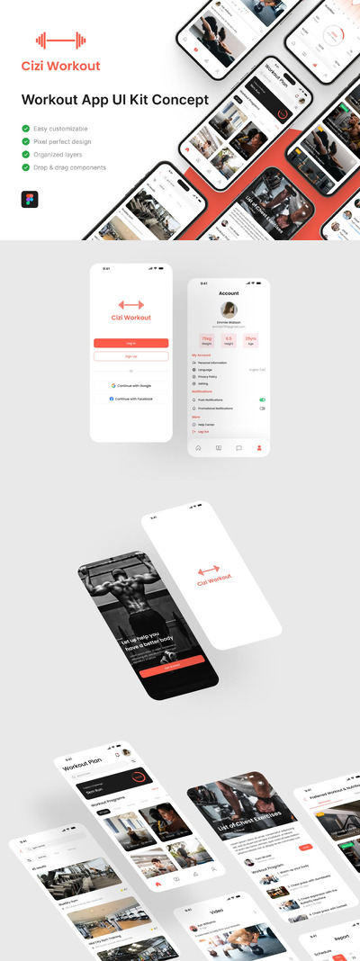 锻炼应用APP UI KIT (FIG)