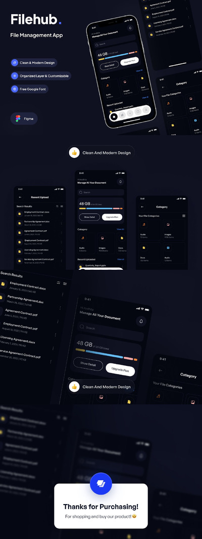 文件管理主页操作APP UI KIT (FIG)