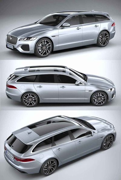2021款捷豹Jaguar XF Wagon汽车3D模型（OBJ,FBX,MAX）