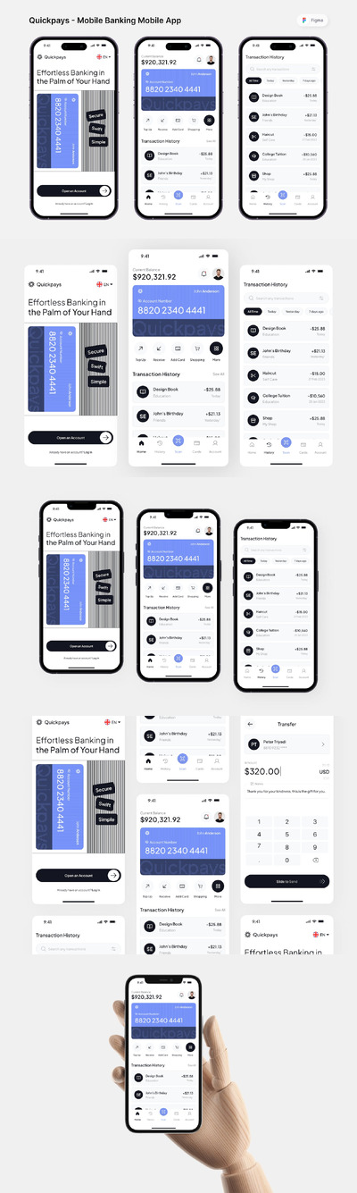 手机银行移动应用APP UI KIT (FIG)