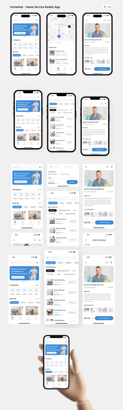 家庭服务移动应用APP UI KIT (FIG)