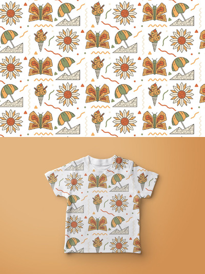 暑假图案背景 (AI,EPS)