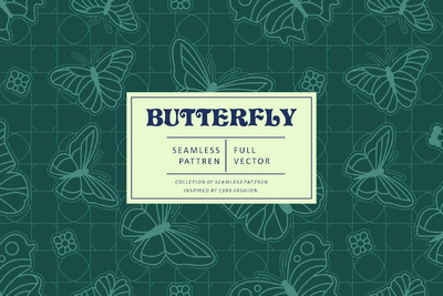 蝴蝶无缝图案 (EPS,JPG,PNG,PSD,SVG,AI)