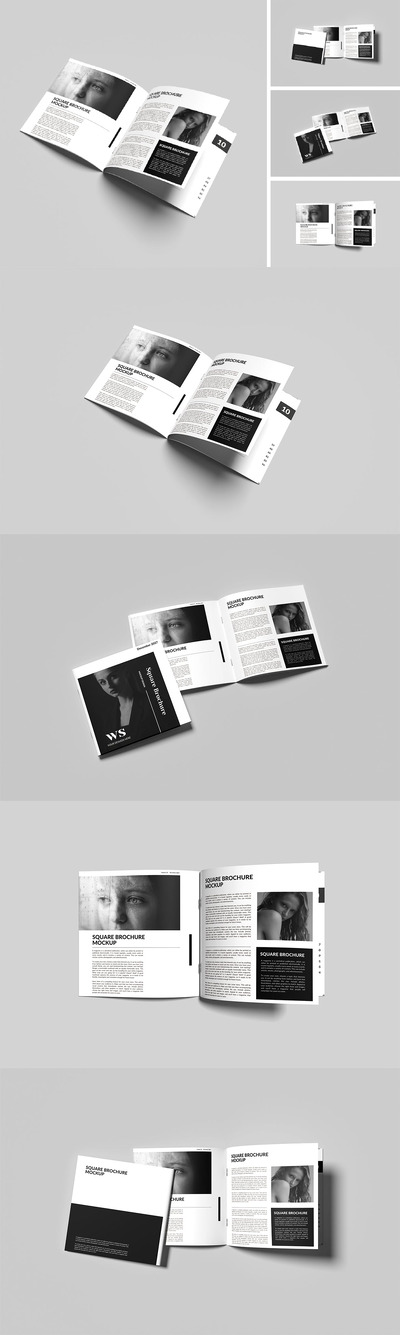 方形小画册子样机 (PSD,PDF)