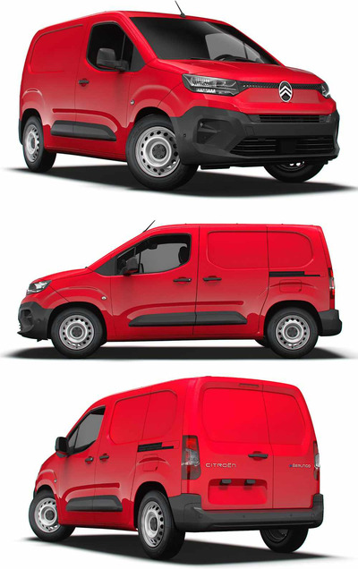 2024款雪铁龙Citroen e Berlingo SWB电动厢式货车 MPV汽车3D模型（OBJ,FBX,MAX,LWO,C4D）