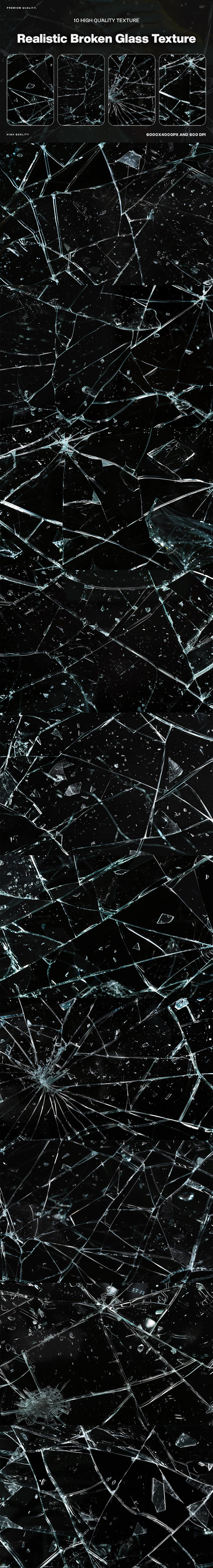 10 逼真的碎玻璃纹理 (JPG)