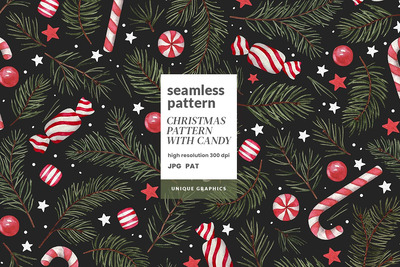 圣诞图案与糖果 (JPG)