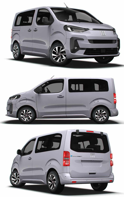 2024款菲亚特Fiat E Ulysse L1电动MPV汽车3D模型（OBJ,FBX,MAX,LWO,C4D）