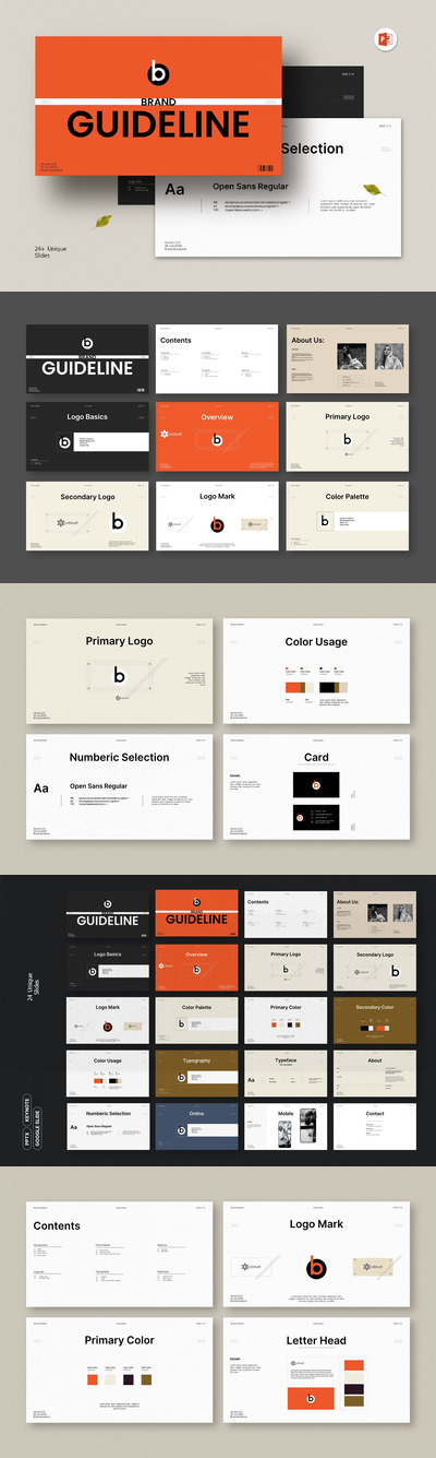 品牌指南模板PPT模版 (PPTX)