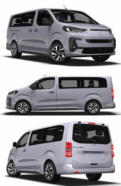 2024款菲亚特Fiat E Ulysse L3大型电动MPV汽车3D模型（OBJ,FBX,MAX,LWO,C4D）