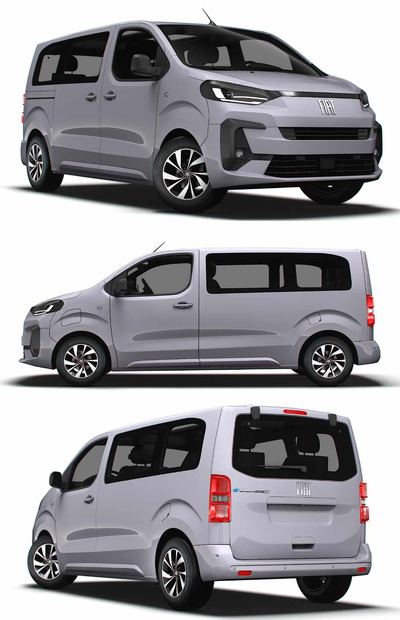 2024款菲亚特Fiat E Ulysse L2电动MPV汽车3D模型（OBJ,FBX,MAX,LWO,C4D）