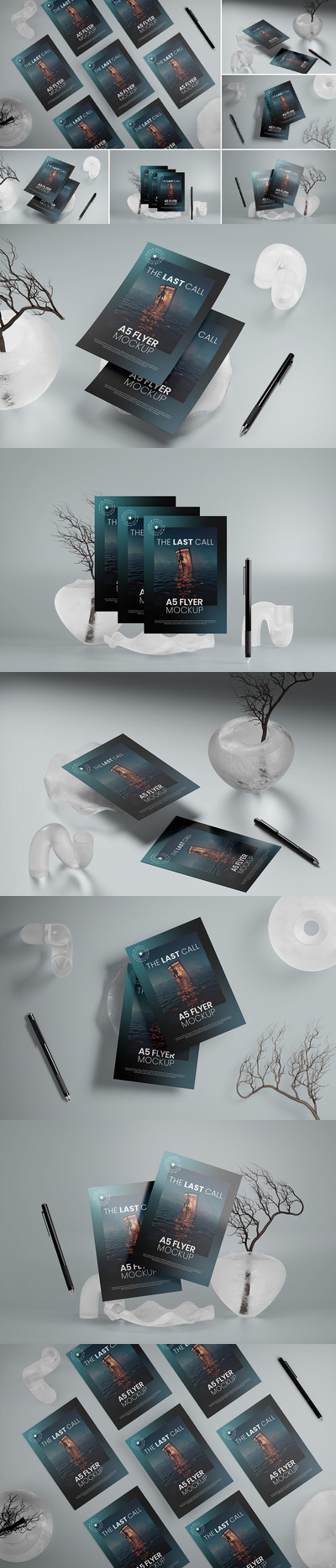 A5 传单海报样机 (PSD)