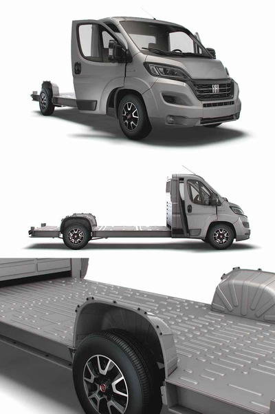 带内饰的2023款菲亚特Fiat Ducato 3540 L4 PlatformCab卡车3D模型（OBJ,FBX,MAX,LWO,C4D）