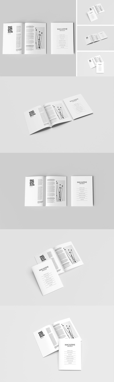 画册杂志目录样机 (PSD,PDF)