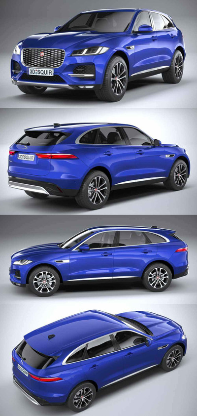 2021款捷豹Jaguar F-Pace Regular SUV汽车3D模型（OBJ,FBX,MAX）