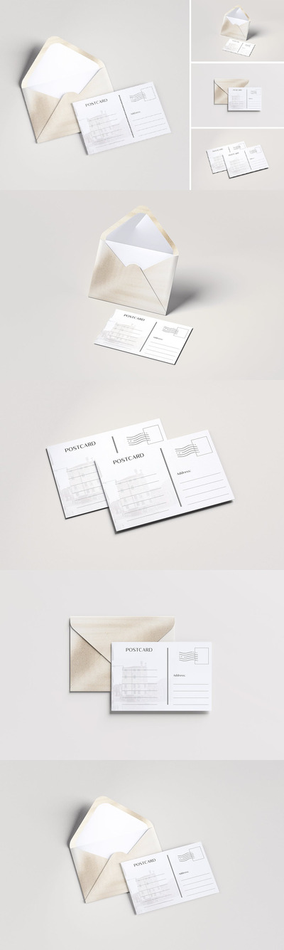 明信片样机 (PSD,PDF)