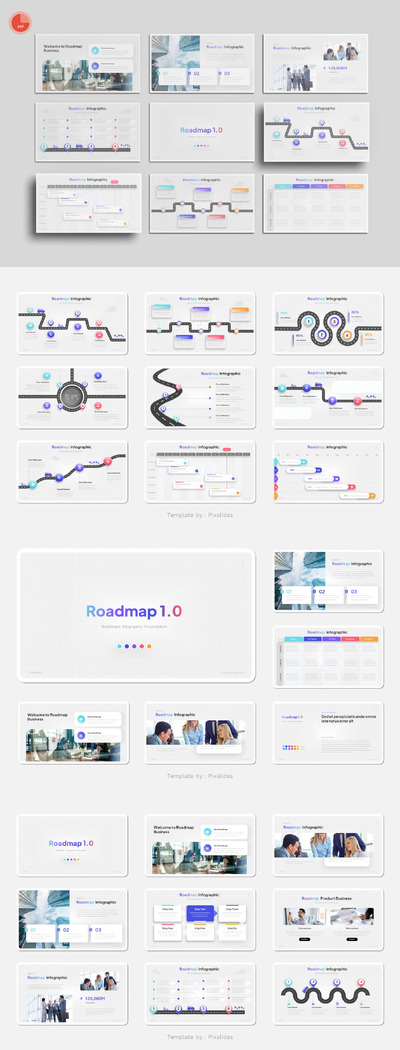 路线图信息图 PPT模版 (PPT,PPTX)