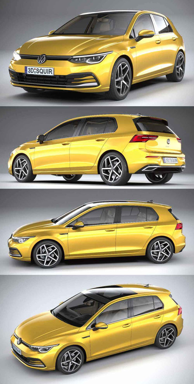 2020款大众高尔夫Volkswagen Golf 5-Door SUV汽车3D模型（OBJ,FBX,MAX）