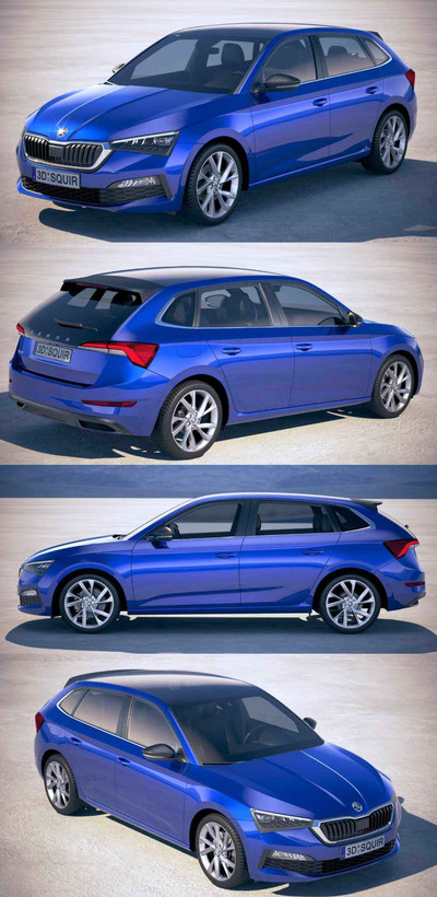 2019 Skoda Scala汽车3D模型（OBJ,FBX,MAX）