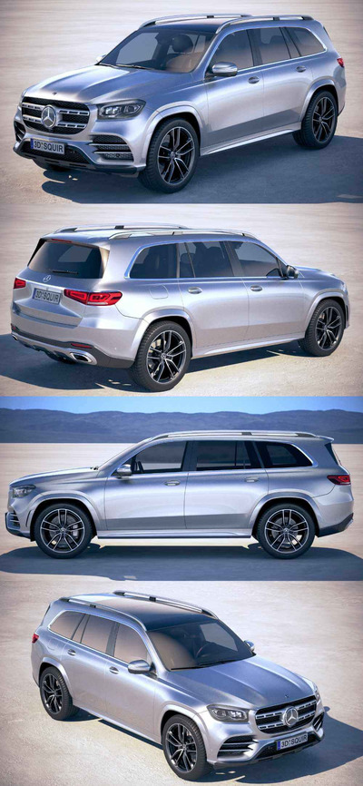 2020款奔驰Mercedes-Benz GLS SUV汽车3D模型（OBJ,FBX,MAX）