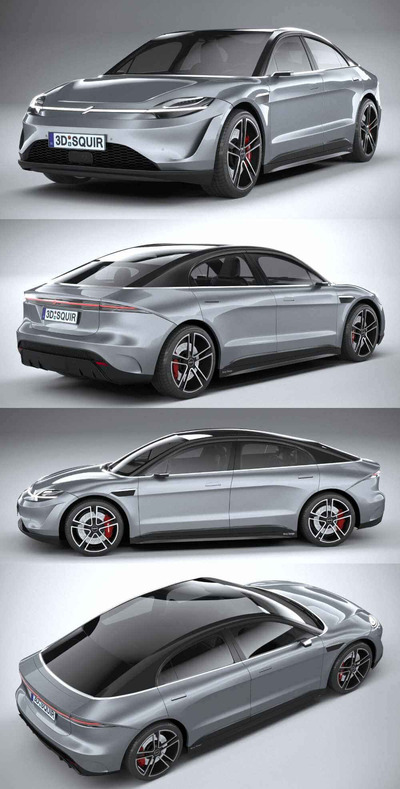 2020 Sony Vision S汽车3D模型（OBJ,FBX,MAX）