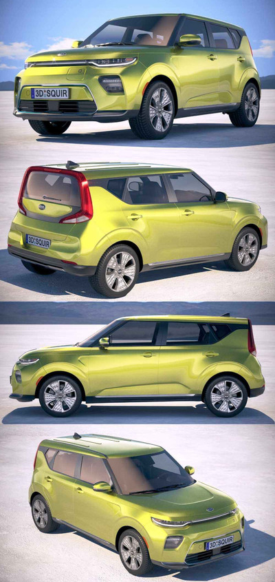2020款起亚Kia Soul EV SUV汽车3D模型（OBJ,FBX,MAX）